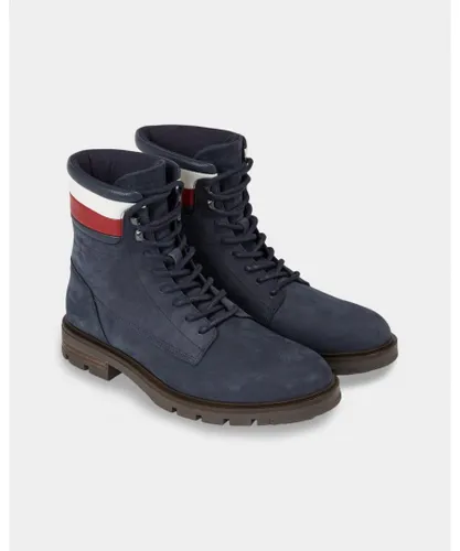 Tommy Hilfiger Corporate Mens Nubuck Boots - Navy