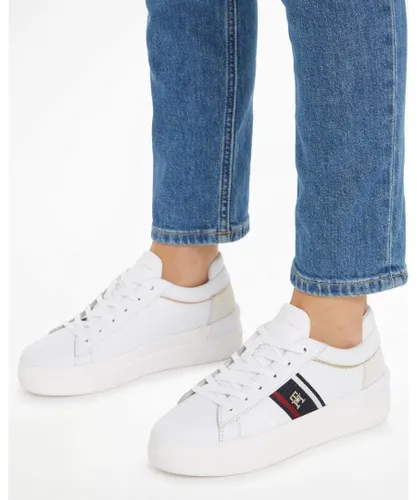 Tommy Hilfiger Corporate Webbing Womens Court Sneakers - White