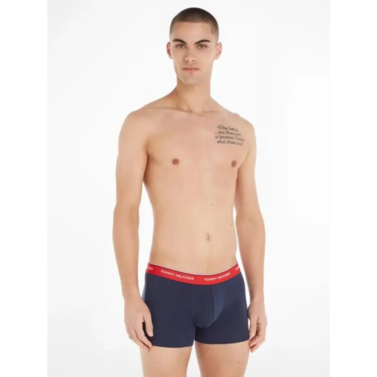 Tommy Hilfiger Cotton Jersey Trunks, Pack of 3, Multi/Peacoat - Multi/Peacoat - Male
