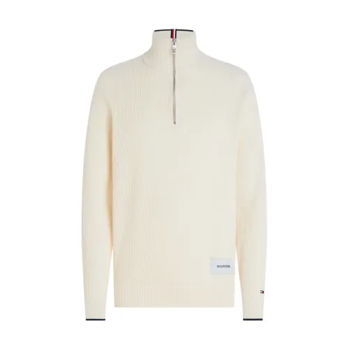 Tommy Hilfiger , Cream Sweaters ,Beige male, Sizes: