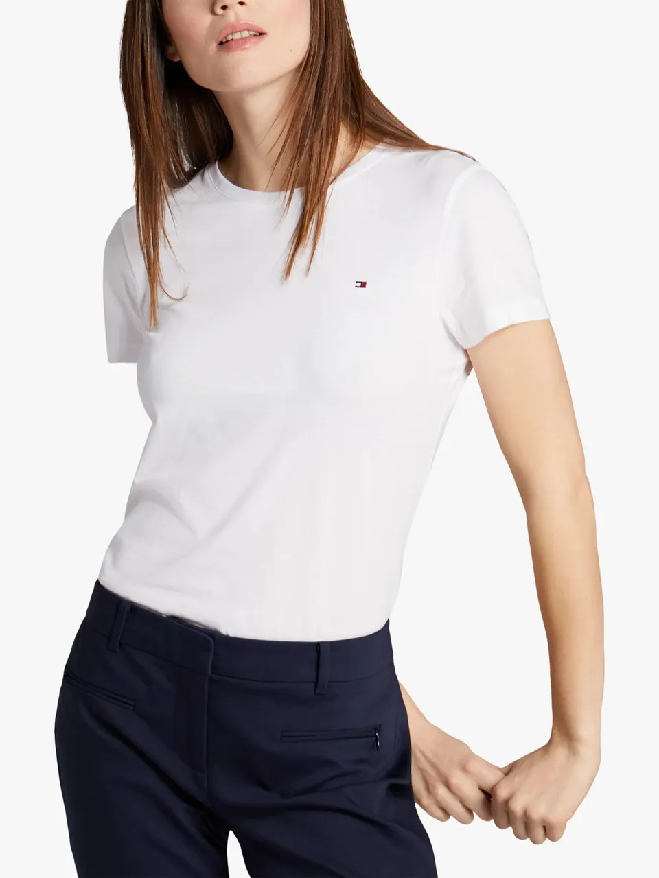 Tommy Hilfiger Crew Neck Logo T-Shirt - Classic White - Female