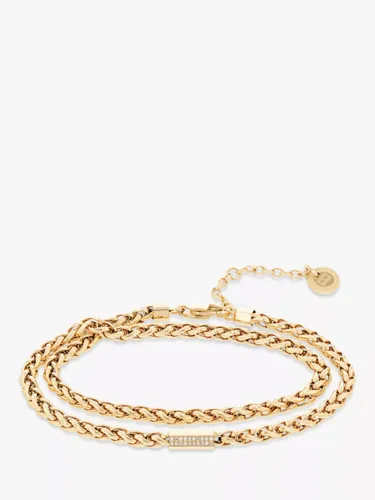 Tommy Hilfiger Crystal Detail Snake Chain Bracelet, Gold - Gold - Female