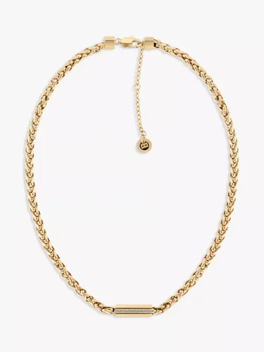 Tommy Hilfiger Crystal Pendant Snake Chain Necklace, Gold - Gold - Female