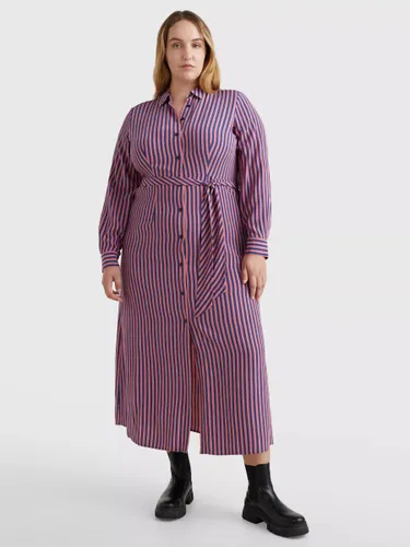 Tommy Hilfiger Curve Stripe Maxi Shirt Dress, Multi - Multi - Female