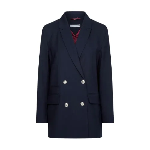 Tommy Hilfiger , Double-Breasted Wool Blazer ,Blue female, Sizes: