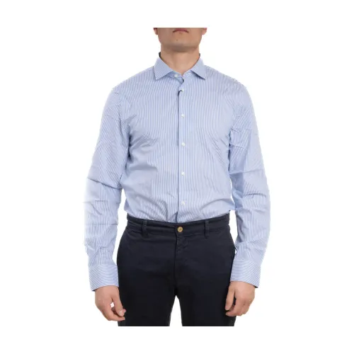 Tommy Hilfiger , Elegant Striped Shirt ,Blue male, Sizes: