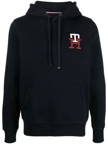Tommy Hilfiger embroidered-logo drawstring hoodie - Blue