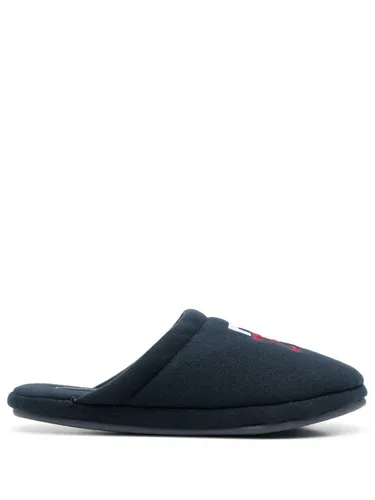 Tommy Hilfiger embroidered-logo slippers - Blue