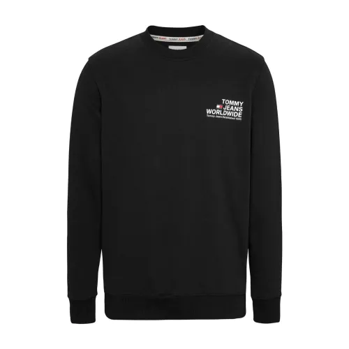 Tommy Hilfiger , Entry Graphic Crew Sweatshirt ,Black male, Sizes: