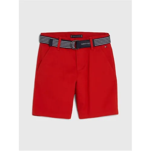 Tommy Hilfiger Essential Belted Chino Shorts - Red