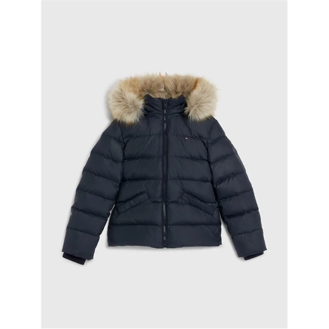 Tommy Hilfiger Essential Down Fur Hood Jacket Junior - Blue