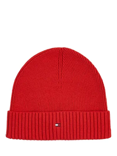 Tommy Hilfiger Essential Flag Cotton & Cashmere Knit Beanie Hat - Empire Flame - Male