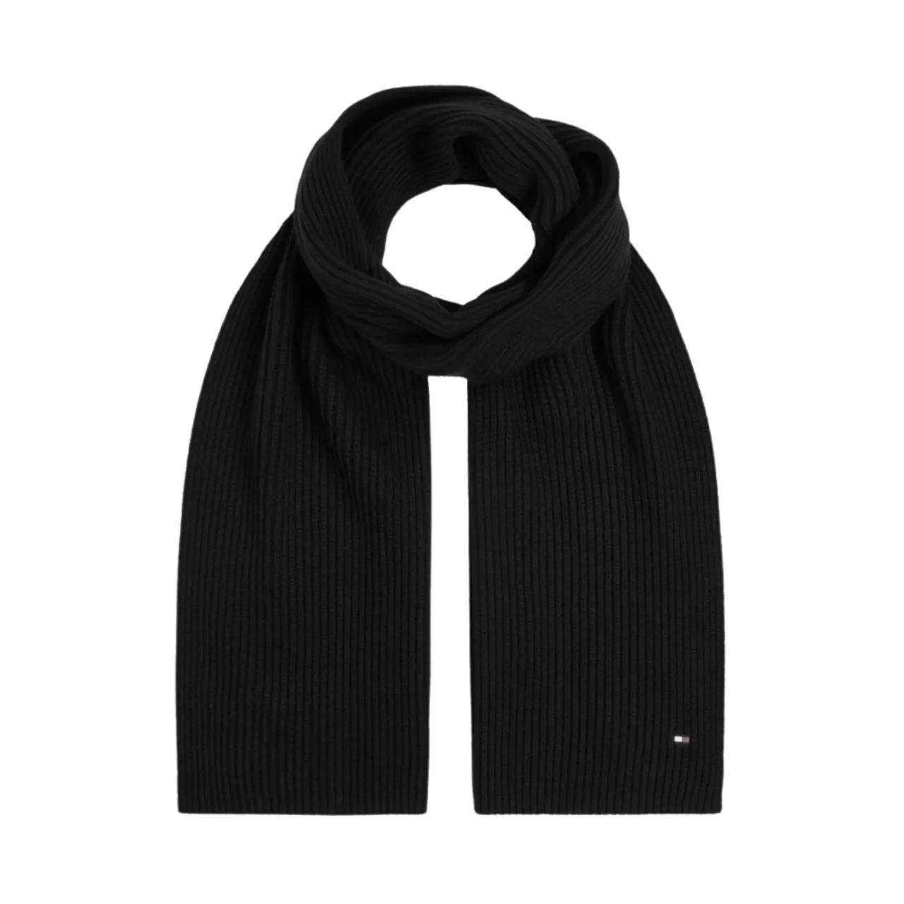 Tommy Hilfiger , Essential Inductor Knit Scarf ,Black male, Sizes: ONE