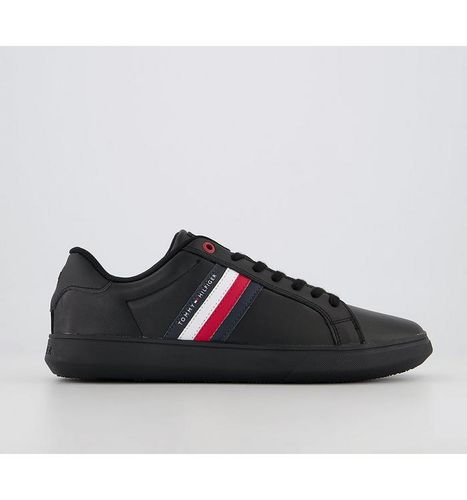 Tommy Hilfiger Essential Leather Cupsole Trainers BLACK MONO