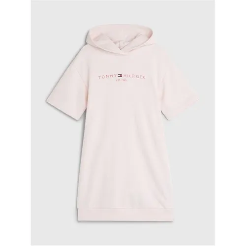 Tommy Hilfiger Essential Short Sleeve Hoodie Dress Juniors - Pink