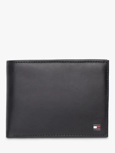 Tommy Hilfiger Eton Leather Flap Coin Wallet - Black - Male