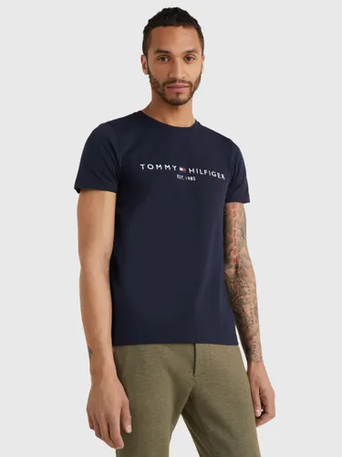 Tommy Hilfiger Flag Logo Crew Neck T-Shirt - Sky Captain - Male
