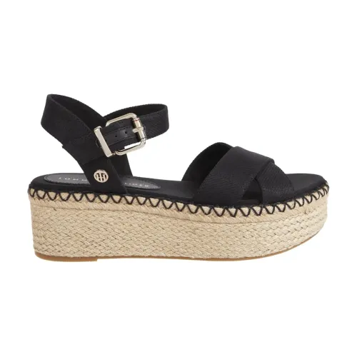 Tommy Hilfiger , Flat wedge sandals ,Black female, Sizes: