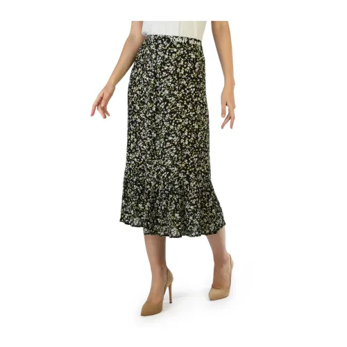 Tommy Hilfiger , Floral Print Side Zip Skirt ,Black female, Sizes: