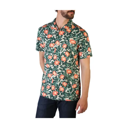 Tommy Hilfiger , Floral Short Sleeve Shirt for Men ,Green male, Sizes: