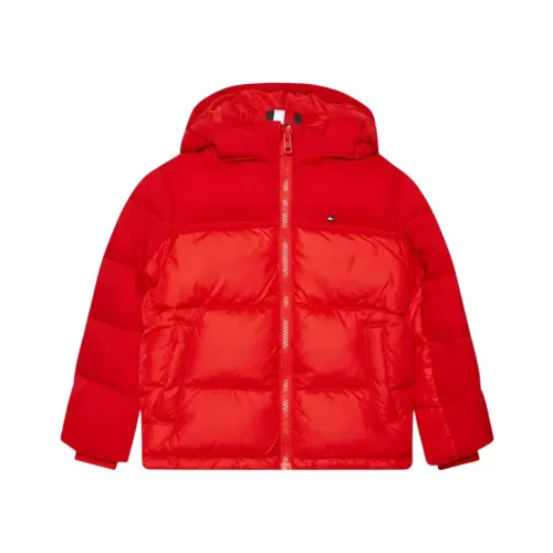 Tommy Hilfiger , Fullzip high-neck jacket with mini embroidered logo ,Red male, Sizes: