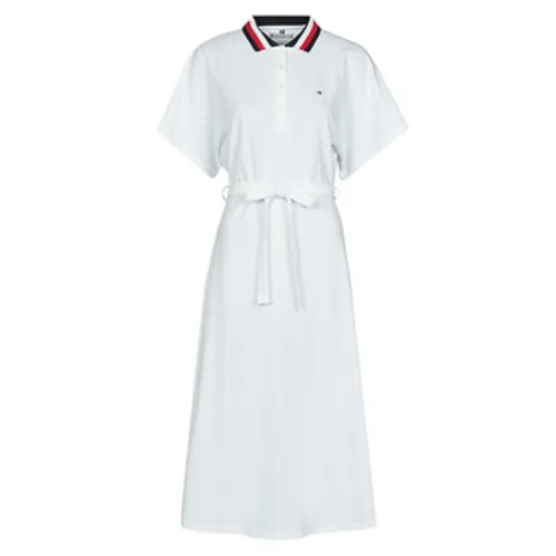 Tommy Hilfiger  GBL STP FLARE MIDI POLO DRESS SS  women's Dress in White
