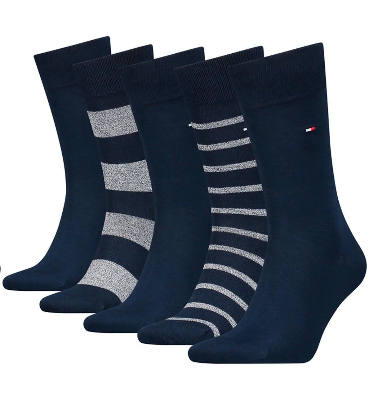 Tommy Hilfiger Giftbox Flag Socks 5-Pack Dark Blue Blue Grey