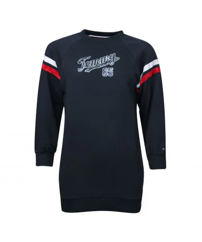 Tommy Hilfiger Girls Girl's Sequins Sweatshirt Dress in Navy Cotton
