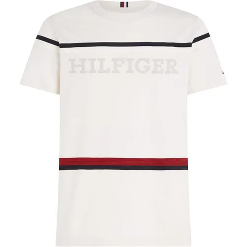 TOMMY HILFIGER Global Stripe Monotype Tee - White