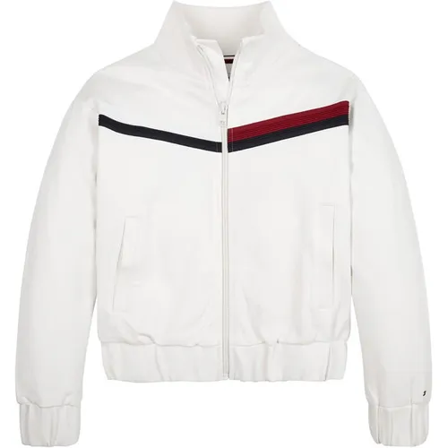 Tommy Hilfiger Global Stripe Zip-Through Jacket Junior - White