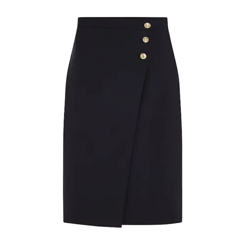 Tommy Hilfiger , Gold Button Midi Skirt ,Black female, Sizes: