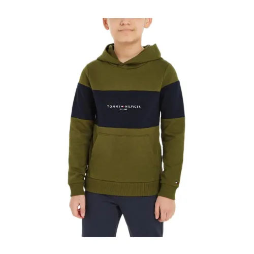 Tommy Hilfiger , Green Colorblock Sweatshirt for Boys ,Green male, Sizes:
