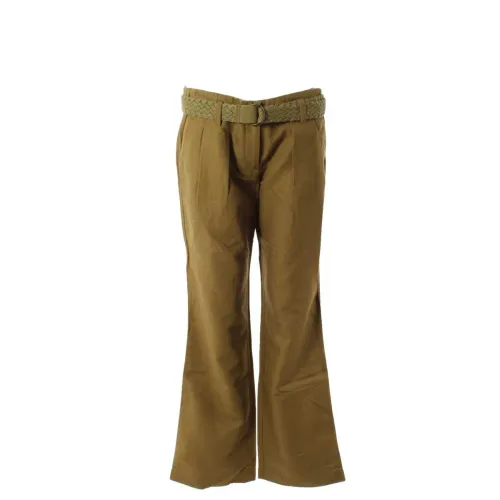 Tommy Hilfiger , Green Linen Pants for Women ,Green female, Sizes: