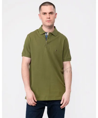 Tommy Hilfiger GS Check Placket Mens Polo - Green