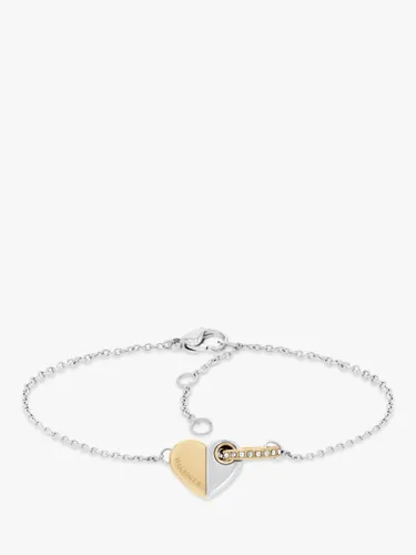 Tommy Hilfiger Heart Crystal Chain Bracelet, Silver - Silver - Female
