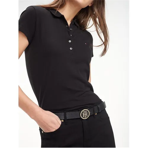 Tommy Hilfiger Heritage Short Sleeve Slim Fit Polo Shirt Ladies - Black