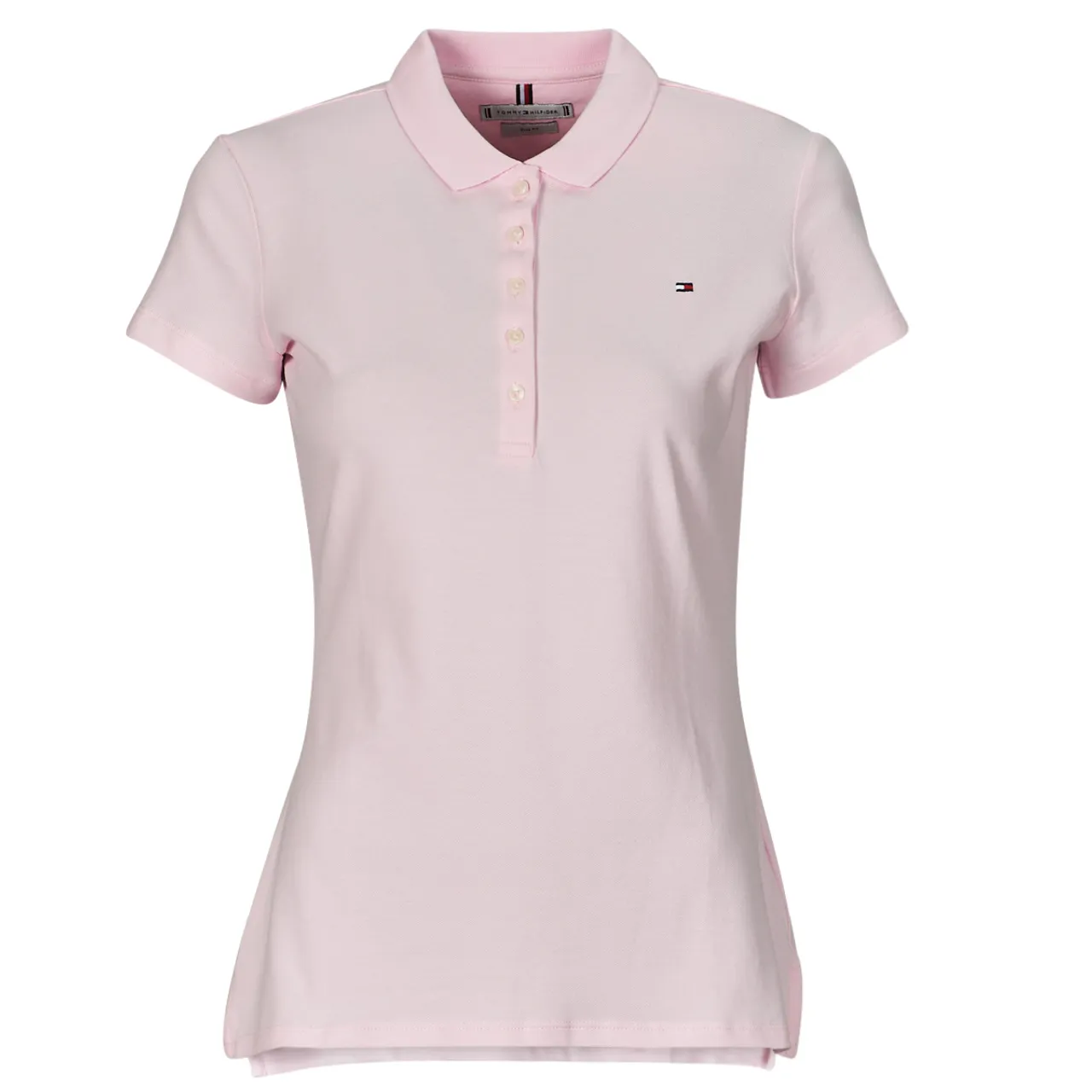 Tommy Hilfiger  HERITAGE SHORT SLEEVESLIM POLO  women's Polo shirt in Pink