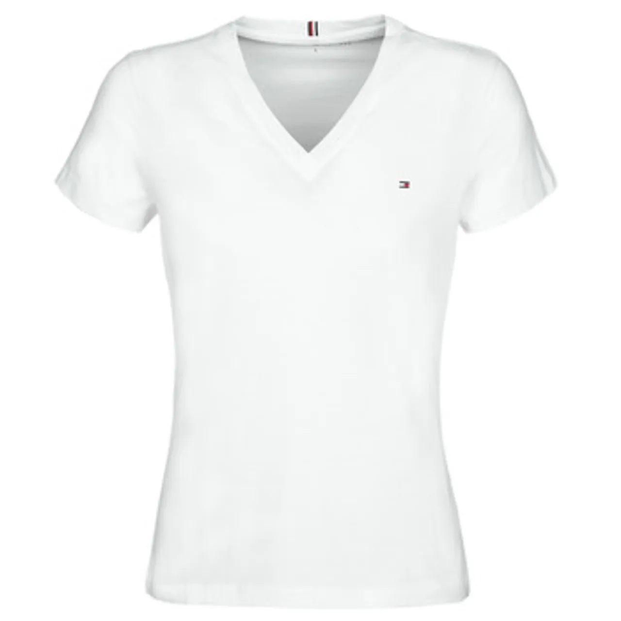 Tommy Hilfiger  HERITAGE V-NECK TEE  women's T shirt in White