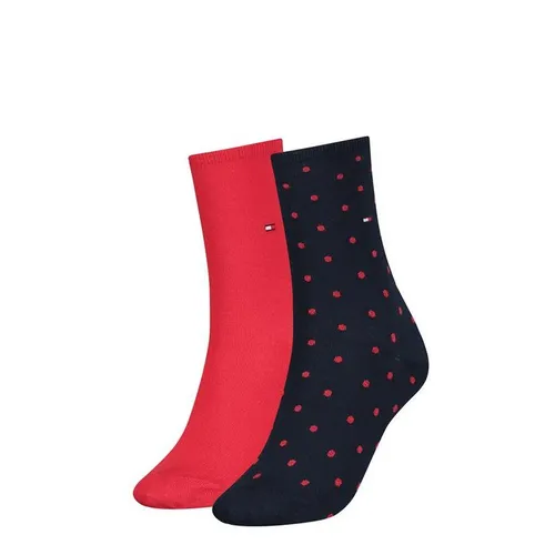 Tommy Hilfiger Hilfiger Dot Crew Socks 2 Pack Ladies - Red