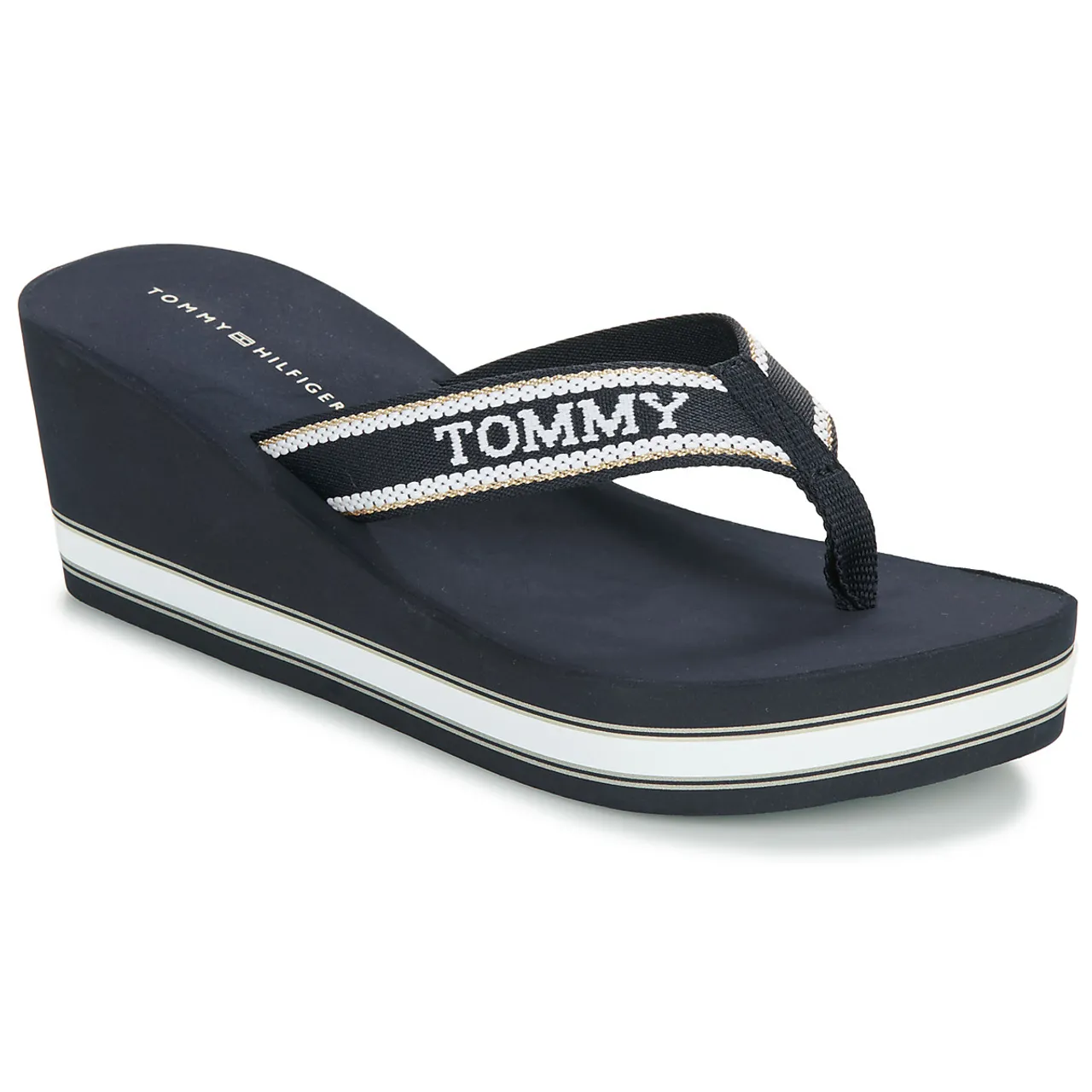 Tommy Hilfiger  HILFIGER WEDGE BEACH SANDAL  women's Flip flops / Sandals (Shoes) in Marine