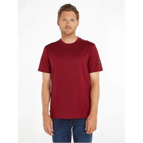 TOMMY HILFIGER Interlocking Logo Short Sleeve T-Shirt - Red