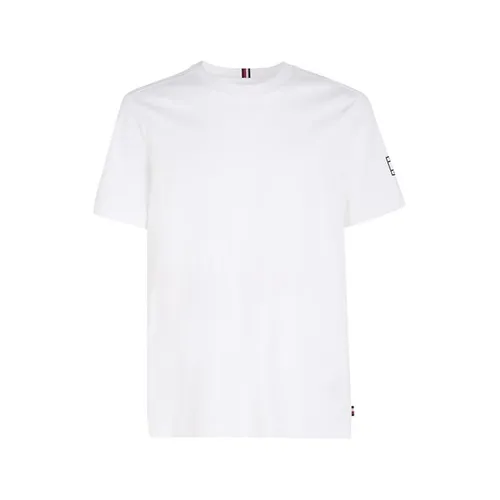 TOMMY HILFIGER Interlocking Logo Short Sleeve T-Shirt - White