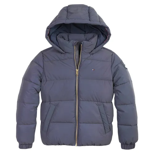 Tommy Hilfiger , Is a reflective unicorn puffer ,Blue unisex, Sizes: