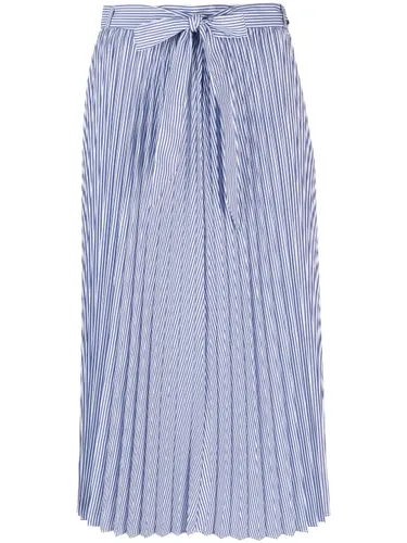 Tommy Hilfiger Ithaka-stripe pleated midi skirt - Blue