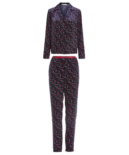 Tommy Hilfiger Jeans WoMens Pyjamas In Black Print Cotton