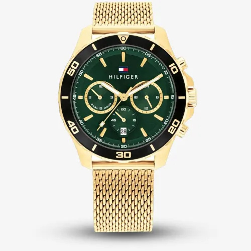 Tommy Hilfiger Jordan Gold & Green Chronograph Watch 1792093