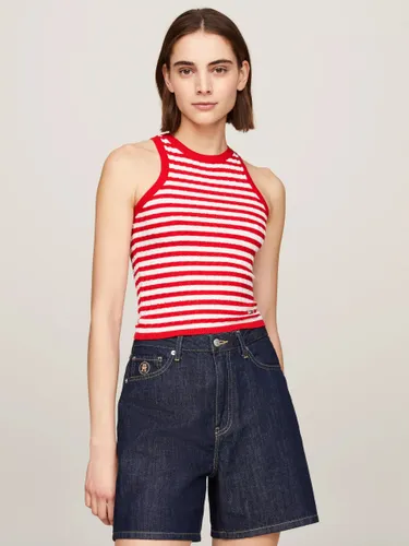 Tommy Hilfiger Knitted Stripe Tank Top, Calico/Red - Calico/Red - Female