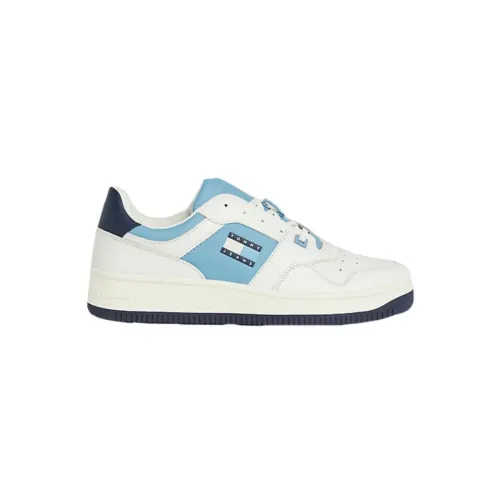 Tommy Hilfiger , Leather Basketball Sneakers ,Blue male, Sizes: