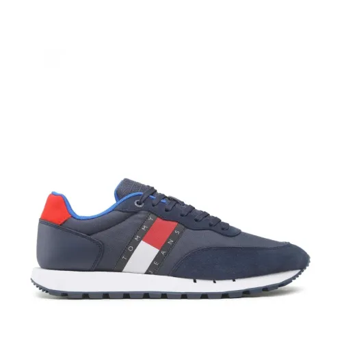 Tommy Hilfiger , Leather Tommy Jeans Tommy Sneaker ,Blue male, Sizes: