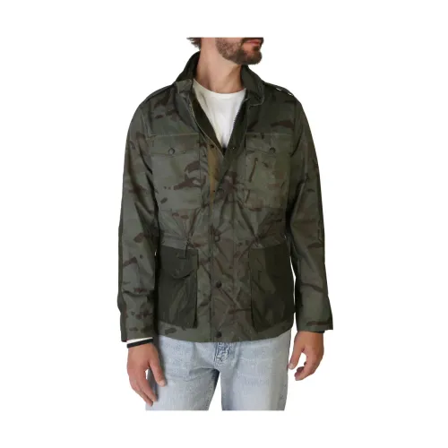 Tommy Hilfiger , Leopard Print Men Coat ,Green male, Sizes: